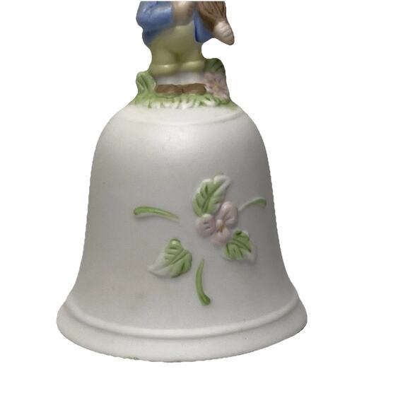 Homco Bell Figurine Porcelain Boy Playing Violin Fiddle 1416 Vintage - Picture 9 of 10